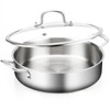 Yeksum 8-Quart Saute Pan with Lid | 13-Inch 3-Ply 18/10