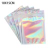 100 Pcs Zip Plastic Bag Aluminum Foil Hologram Food Pouch