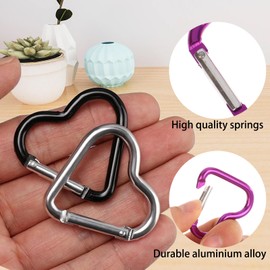 RANYAKE Aluminum Carabiner Heart Shape 20pcs 10 Colors Keychain Decoration Hanging Items