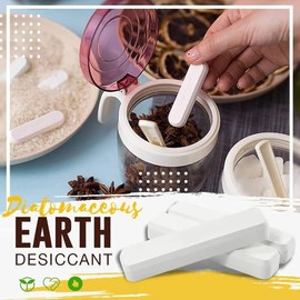 Lacechili Repeated Use Diatom Drying Rod,Non-toxic Diatomaceous Earth Desiccant Keep Dry Stick Damp Moisture Absorber Dehumidifier,For Room Kitchen Clothes Food Storage (12PCS), White