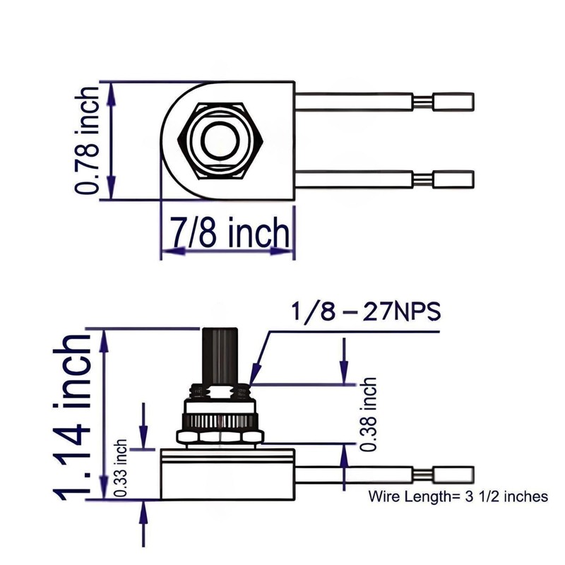 Rotary Lamp Switch ON-Off Repair Kit Replacement Compatible with Zing
