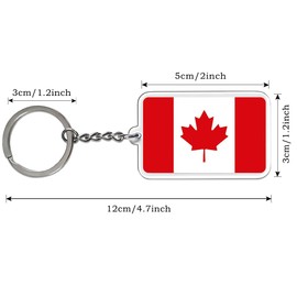 FHZJKJX Canada Flag Keychain Canadian Key Ring-(2 Pack Canada), Canada Flag, medium size