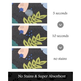 Pet Feeding Mat-Absorbent Dog Mat for Food and Water Bowl-No Stains Quick Dry Dog Water Dispenser Mat（DARKFLOWERS,17"x34"