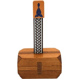 Project Genius Inc. Thor's Hammer – Wooden Puzzle, Medium Difficulty, Disassemble and Reassemble This Norse-Themed brainteaser Based on Thor's famed Hammer Mjolnir, Ages 14+