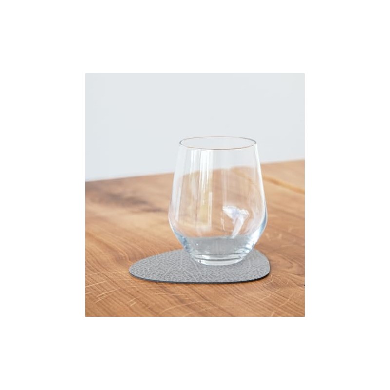 Lind DNA Curve 98863 Glass Coaster Recycled Leather Hippo Anthracite