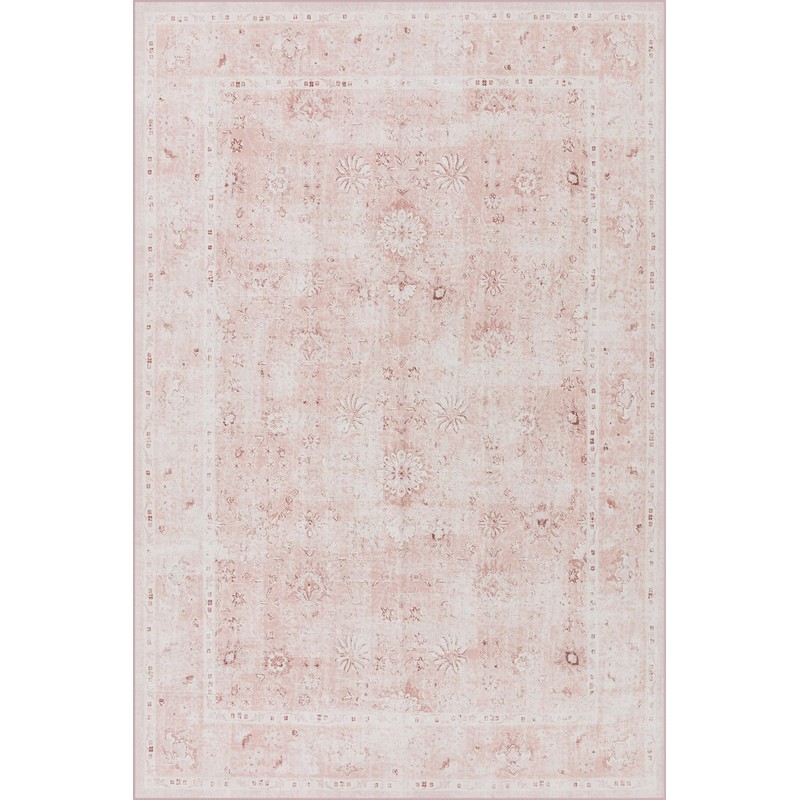 LIMON HOME Pink Floral 3x5 Entryway Rug Indoor Washable Non-Slip