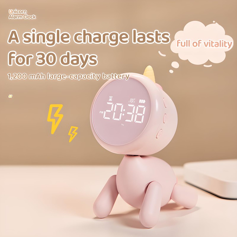 Danolt Children's Digital Alarm Clock with Light Alarm Clock Without