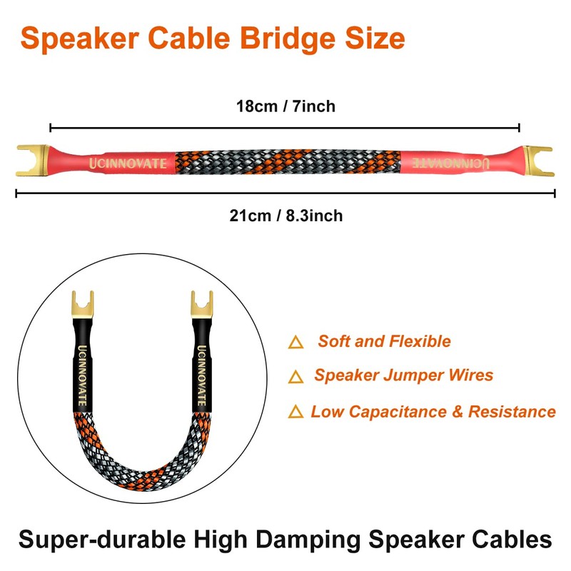 UCINNOVATE 4 x 7.5 inches (19 cm) Speaker Jumper Cable,