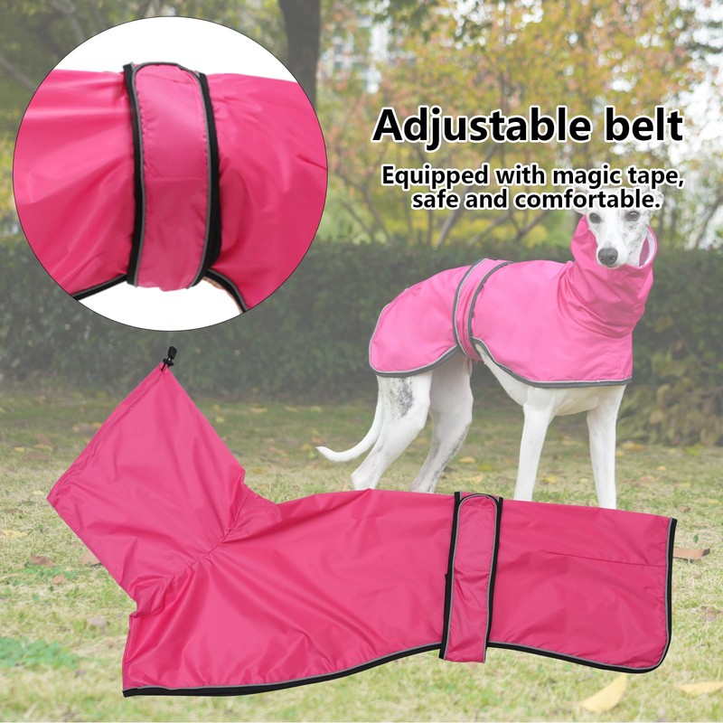 Geyecete Greyhound Lightweight Dog Jacket, Rain Jacket, Dog Raincoat, Waterproof,