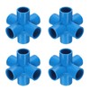 HARFINGTON 4pcs 6 Way PVC Pipe Fittings 3/4" Elbow Pipe