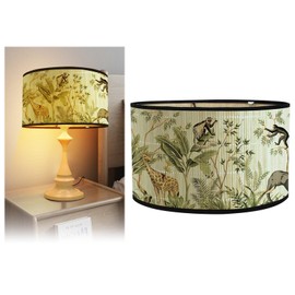 Gohytal Lampshade Floor Lamp, E27 Round Table Lamps Rustic Lampshades Retro Woven Modern and Vintage Lampshade Floor Lamp Pendant Lamp Boho Lampshade for Living Room B