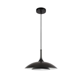 Globe Electric Novogratz x 67000104 Novogratz x Globe 14W LED Integrated Glossy Black Pendant Lighting with White Interior Shade and Black Cord