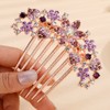 Missgrace Boho Shiny Flower Floral Hair Combs Blue Pink Purple