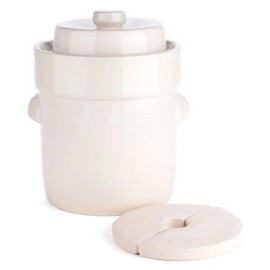 Nik schmitt Gartopf Nik Schmitt 10 Litre WHITE Fermenting Crock, Includes Stones & Lid