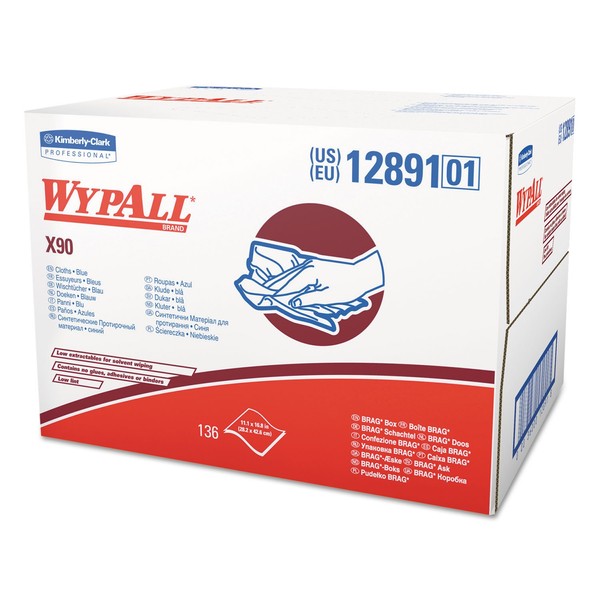 KCC12891 - Wypall X90 Cloths, Industrial, 11 1/10 X 16 4/5, White, 136/box