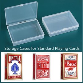 4PCS Playing Card Deck Cases Clear Plastic Gaming Game Card Holder Organizer, Snaps Closed Clear Card Box, Plastic Card Storage Box, Empty Trading Card Storage Box ,Internal Size 3.6 x 2.6 x 0.8 inch(NO CARDS)
