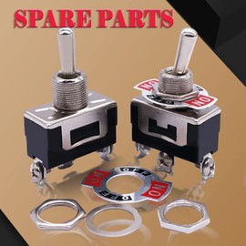 Twidec/3Pcs Heavy Duty Rocker Toggle Switch 20A 125V SPDT 3 Position 3 Pin ON/Off/ON Switch with Metal Bat Waterproof Cap, 2 Years Warranty Ten-1122