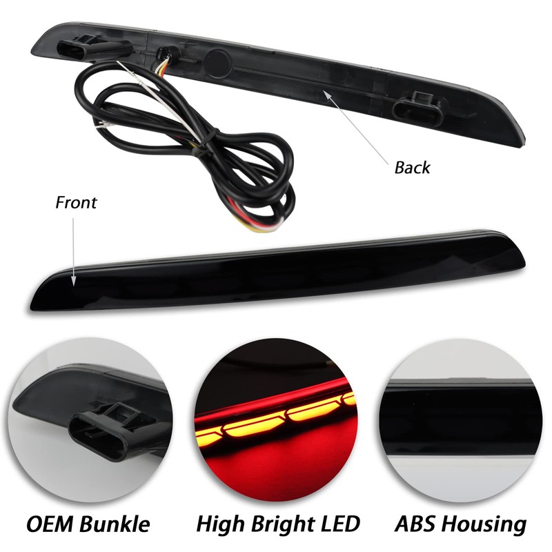 BINQIGOO Smoked Housing Full LED Rear Reflector Fog DRL Kit