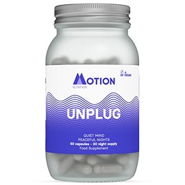 Motion Nutrition Unplug Night Time Nootropic (60 Capsules) | Award Winning Natural Sleep Aid to Calm Your Mind, Help You Fall Asleep Faster & Wake Up Well Rested | Sedative Free | Vegan & Made in UK