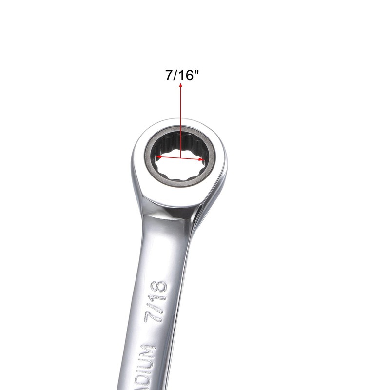 sourcing map 7/16 Inch Ratcheting Combination Wrench SAE 72 Teeth