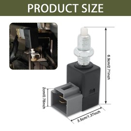 Rebvugr Brake Light Switch, Brake Pedal Switch, 4 Pin Stop Light Switches Sensor, Car Accessories Fit for Accent Elantra Santa Fe Sonata Tiburon Tucson Optima Rio Sedona, Replace OEM#93810-3K000