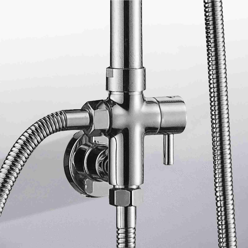 Shower Diverter Valve, G1/2 Wall Mounted Round Copper Bathroom Brass