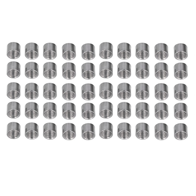 50Pcs M8 Female Thread Coupling Nut Rugged Stainless Steel Maintenance