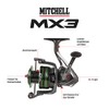 Mitchell MX3LE Spinning Reel - Lightweight Graphite, 8+1 Bearings, Rubber