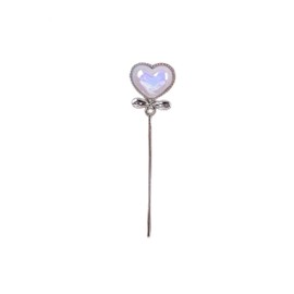 Atentuyi Opal Heart Earrings Silver Long Chain Earrings Long Drop Earrings Crystal Heart Stud Earrings Heart Moonstone Earrings Chain Tassel Earrings Jewellery for Women and Girls