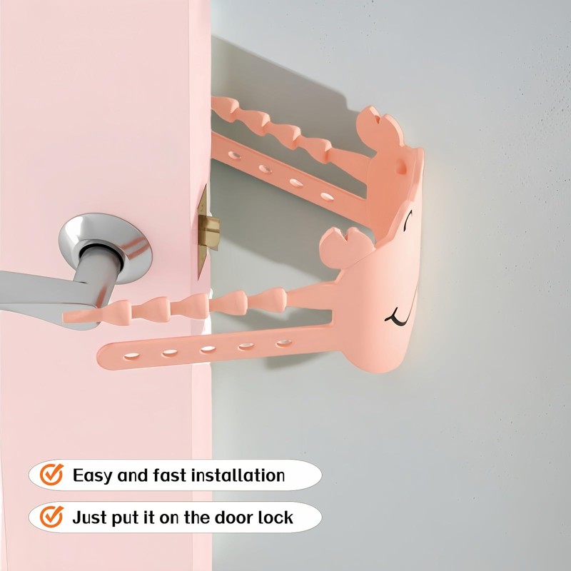 Soft Cartoon Door Silencer Lock Sleeve Buffer,Adjustable Silicone Door Latch
