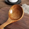 FJNATINH Wooden Ladle with Long Handle, Handmade Soup Ladle for