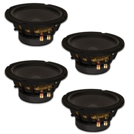 Goldwood Sound, Inc. Stage Subwoofer, Black, Heavy Duty 4ohm 8" Woofers 330 Watts Each Replacement 4 Speaker Set (GW-8PC-4-4)