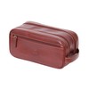 Mens Real Leather Wash Bag Shaving Kit Toiletries Travel Overnight