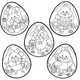 Baker Ross Easter Colour In Window Decorations - Pack of 12, Easter Crafts for Kids (AX711)