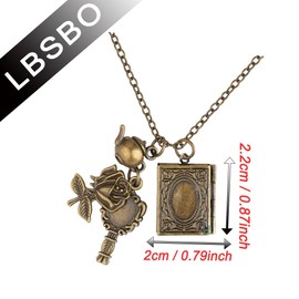 CENWA Beauty Beast Inspired Rose Petal Necklace Princess Pendant Gift for Movie Fans, Metal