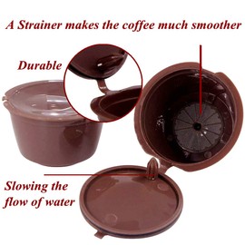 LIGICKY Set of 3 Refillable Coffee Capsules Cup Filter for Dolce Gusto Reusable Coffee Pods with Spoon and Cleaning Brush
