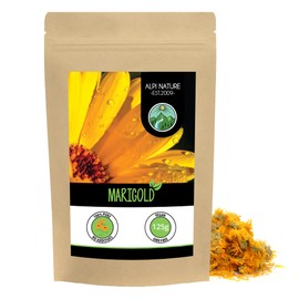Marigold Flowers, Marigold Infusion (125g, 4.4 oz), Marigold Tea, Orange Calendula, Gently Dried, 100% Pure and Natural