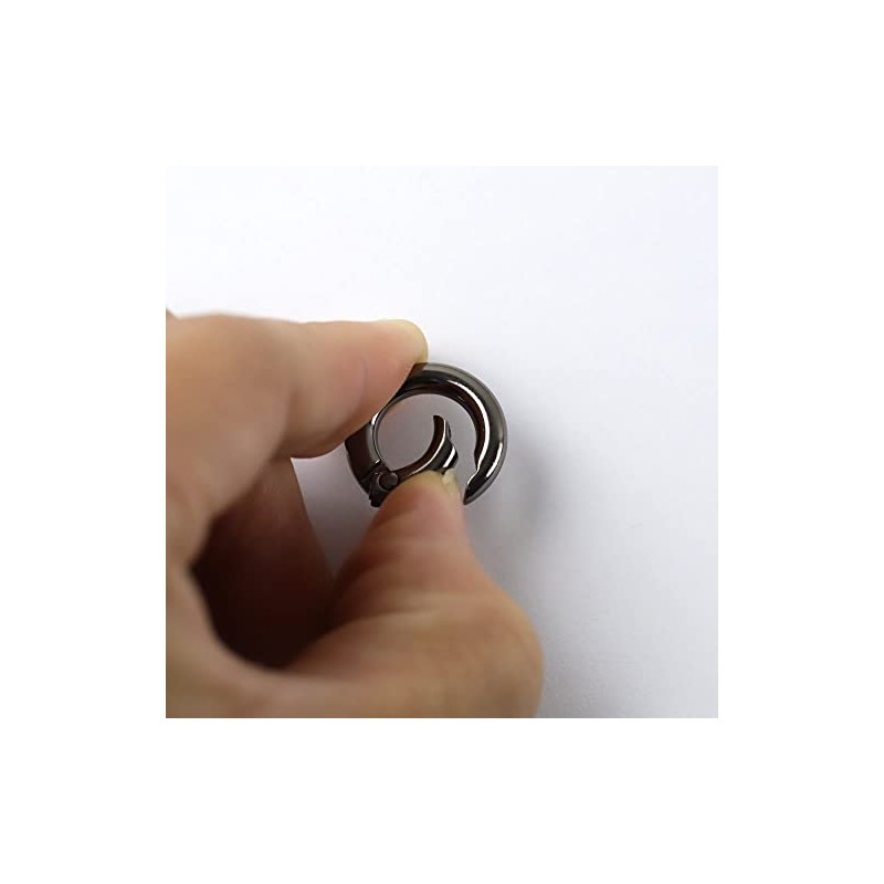 2pcs Round Zinc Alloy Locking Carabiner 10mm O-Ring Spring Buckle