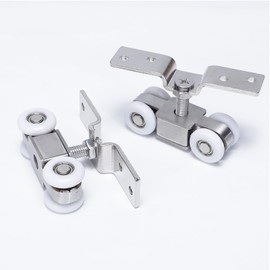 Li-TianFeng 4-Wheel Stainless Stee Hanging Wheel Suitable fo Sliding Doors in Halls and Kitchen cabinets wadrobe Sliding Door(2pcs)