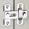 Stainless Steel Latch Lock with Plate Hook & Screws for Swing & Sliding Doors Small (Large) 4ea