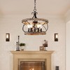 16“ Farmhouse Chandelier Light Fixture, 5-Light French Country Wood Chandelier