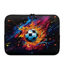 Showudesigns Soccer Laptop Sleeve for Men 12 inch Laptop Protector Soft Laptop Sleeve Bag Glad for Trip,Work Computer Carrying Case Tie Dye Lap Top Case Football Tablet Bag
