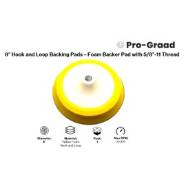 Pro-Graad 8" Premium Hook and Loop Backing Plate for Sanding, Polishing Buffering Pads, Backer Pad with 5/8”-11, 8 inch Backup Pad for Angle Grinder Drill Polisher Buffer