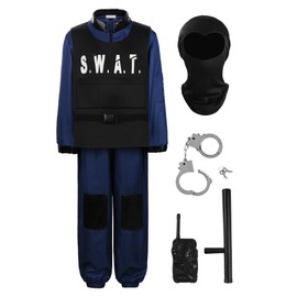 ReliBeauty Swat Costume for Boys Police Costume for Kids,6-7/130