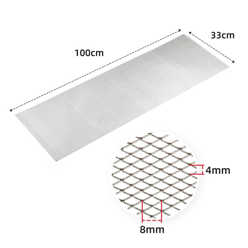 AggAuto Universal 40"x13" Car Grill Mesh - Aluminum Alloy Automotive