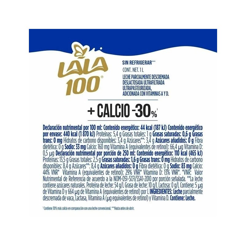 Lala 2X Leche Lala 100 sin lactosa calcio 1 l