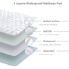 100% Waterproof Quilted Mattress Protector Cover Microfiber Quilted Topper Fitted