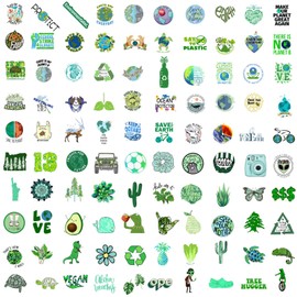 Hebraeos Environmental Protection Stickers, 100PCS Earth Day Stickers for Water Bottles, Stationery, Bicycles