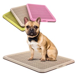BANU Puppy Pee Pad Holder Indoor Outdoor Dog Potty Toilet Training Tray 20" x 16" for Small and Medium Dogs (Ivory)