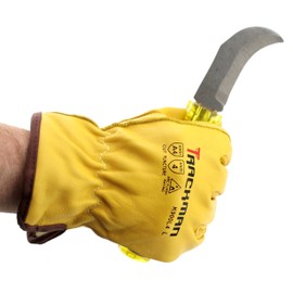 Stauffer Glove & Safety Trackman Yellow Premium Cowhide Leather, Kevlar Lined, Cut Resistant Work Gloves - (Large)